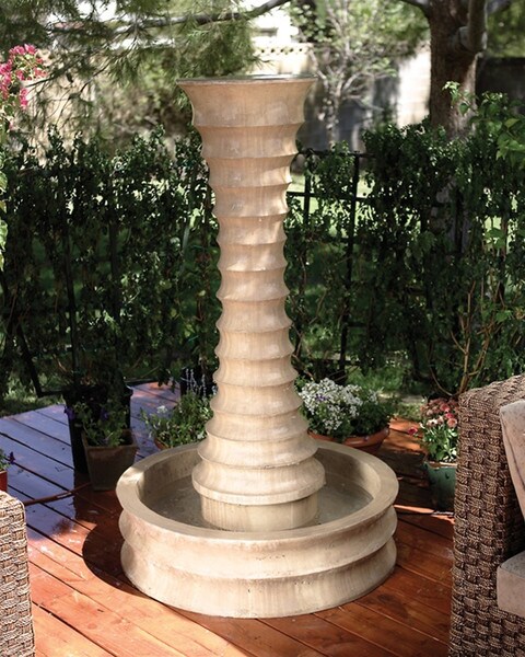 Round Scallop Fountain Circular Unusual Unique Waterfall Garden
